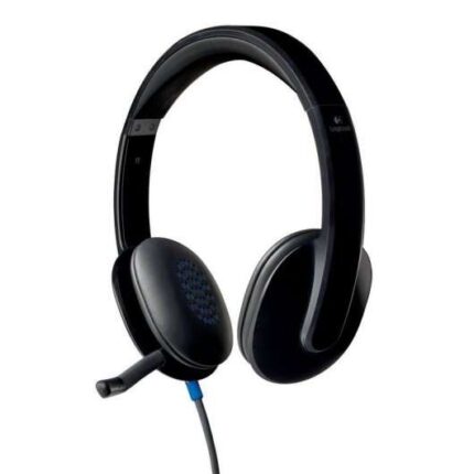 Logitech H540 Cuffie con microfono USB - Microfono pieghevole - Archetto regolabile - Cuscinetti imbottiti - Comandi sulle cuffie - Cavo da 1