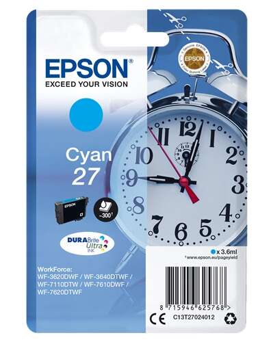Epson T2702 (27) Ciano Cartuccia d'inchiostro originale - C13T27024012 Epson T2702 (27) Ciano Cartuccia d'inchiostro originale - C13T27024012