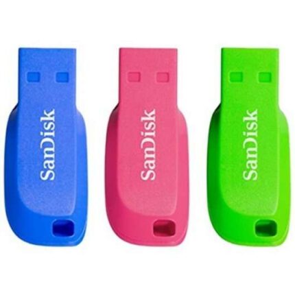 Sandisk Confezione da 3 Cruzer Blade Memoria USB 2.0 32 GB - Ultracompatta - Colori blu
