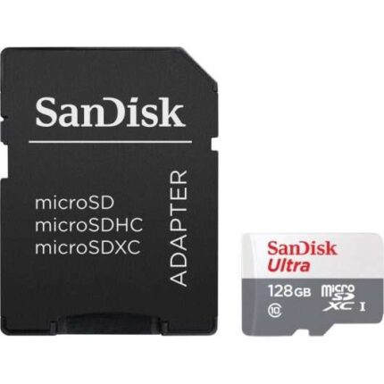 Scheda Micro SDXC Sandisk Ultra da 128 GB UHS-I U1 Classe 10 100 MB/s + Adattatore SD