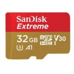 Sandisk Extreme Scheda Micro SDHC 32 GB UHS-I U3 A1 Classe 10 100 MB/s + Adattatore SD