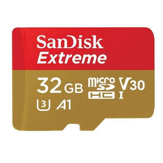 Sandisk Extreme Scheda Micro SDHC 32 GB UHS-I U3 A1 Classe 10 100 MB/s + Adattatore SD Sandisk Extreme Scheda Micro SDHC 32 GB UHS-I U3 A1 Classe 10 100 MB/s + Adattatore SD
