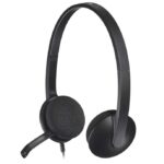 Logitech H340 Cuffie con microfono USB - Microfono pieghevole - Archetto regolabile - Cuscinetti imbottiti - Cavo da 1