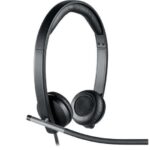 Logitech H650E Cuffie con microfono USB - Microfono pieghevole - Cuscinetti imbottiti - Comandi sul cavo - Colore nero