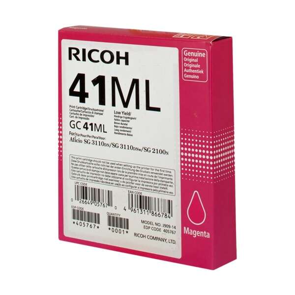 Ricoh GC41ML Cartuccia gel originale magenta - 405767 Ricoh GC41ML Cartuccia gel originale magenta - 405767