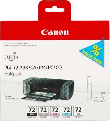 Canon PGI72 Confezione da 5 cartucce d'inchiostro originali - Nero foto