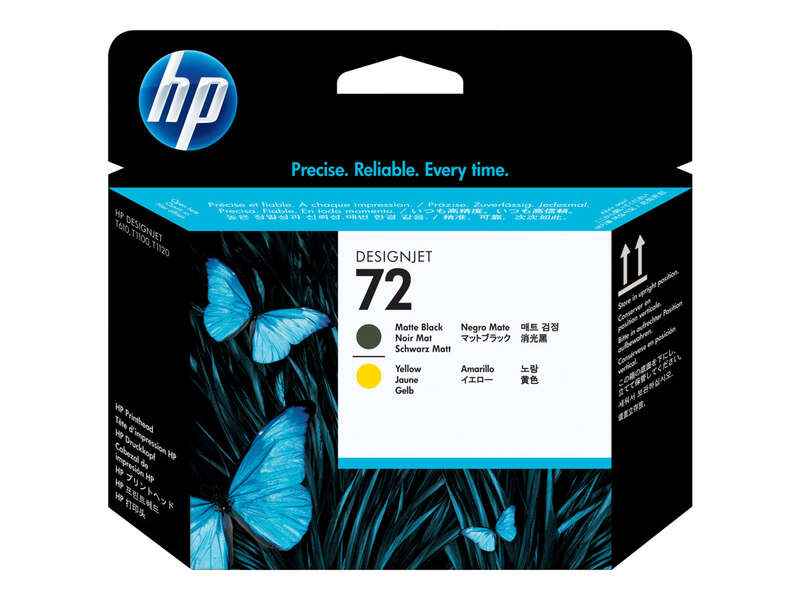 Testina di stampa originale HP 72 - Nero opaco e giallo - C9384A Testina di stampa originale HP 72 - Nero opaco e giallo - C9384A