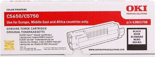 OKI C5650/C5750 Nero Cartuccia toner originale - 43865708 OKI C5650/C5750 Nero Cartuccia toner originale - 43865708