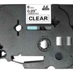 Brother TZe111 Nastro laminato generico per etichette - Testo nero su sfondo trasparente - Larghezza 6 mm x 8 metri