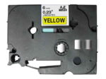 Brother TZe611 Nastro laminato generico per etichette - Testo nero su sfondo giallo - Larghezza 6 mm x 8 metri