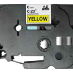 Brother TZe611 Nastro laminato generico per etichette - Testo nero su sfondo giallo - Larghezza 6 mm x 8 metri