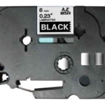Brother TZe315 Nastro laminato generico per etichette - Testo bianco su sfondo nero - Larghezza 6 mm x 8 metri