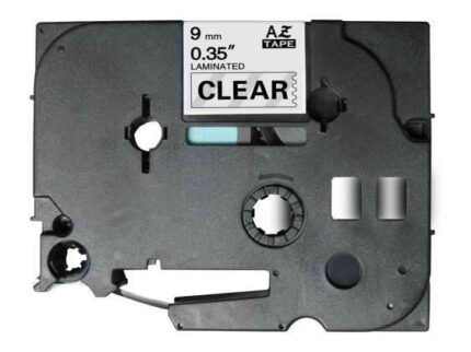 Brother TZe121 Nastro laminato generico per etichette - Testo nero su sfondo trasparente - Larghezza 9 mm x 8 metri