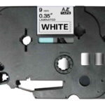 Brother TZe221 Nastro laminato generico per etichette - Testo nero su sfondo bianco - Larghezza 9 mm x 8 metri