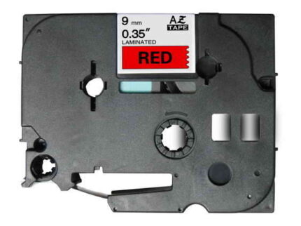 Brother TZe421 Nastro laminato generico per etichette - Testo nero su sfondo rosso - Larghezza 9 mm x 8 metri