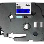 Brother TZe521 Nastro laminato generico per etichette - Testo nero su sfondo blu - Larghezza 9 mm x 8 metri