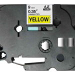 Brother TZe621 Nastro laminato generico per etichette - Testo nero su sfondo giallo - Larghezza 9 mm x 8 metri