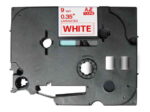 Brother TZe222 Nastro laminato generico per etichette - Testo rosso su sfondo bianco - Larghezza 9 mm x 8 metri