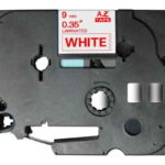 Brother TZe222 Nastro laminato generico per etichette - Testo rosso su sfondo bianco - Larghezza 9 mm x 8 metri