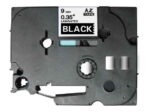 Brother TZe325 Nastro laminato generico per etichette - Testo bianco su sfondo nero - Larghezza 9 mm x 8 metri