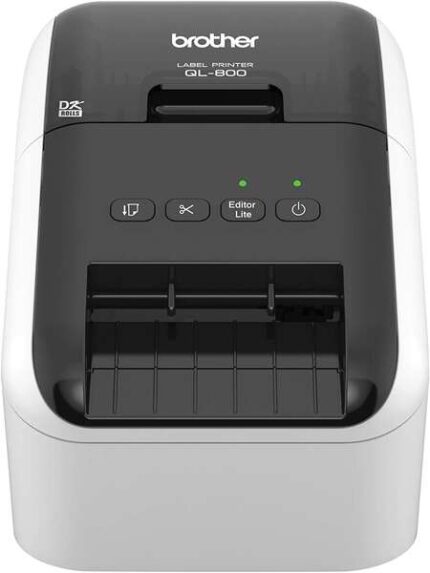 Brother QL800 Stampante termica professionale per etichette USB - 93 etichette al minuto - Risoluzione 300x600 dpi - Stampa in nero e rosso - Taglierina automatica