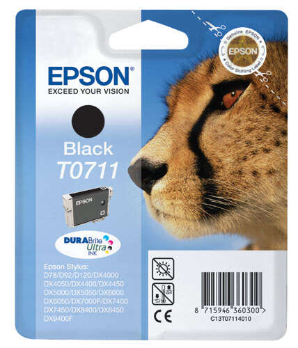 Epson T0711 Nero Cartuccia d'inchiostro originale - C13T07114012