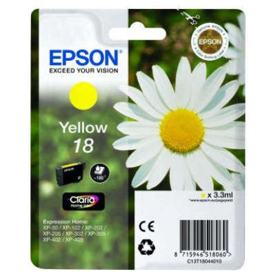 Epson T1804 (18) Giallo Cartuccia d'inchiostro originale - C13T18044012