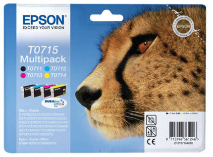 Epson T0715 Confezione da 4 cartucce d'inchiostro originali - C13T07154012