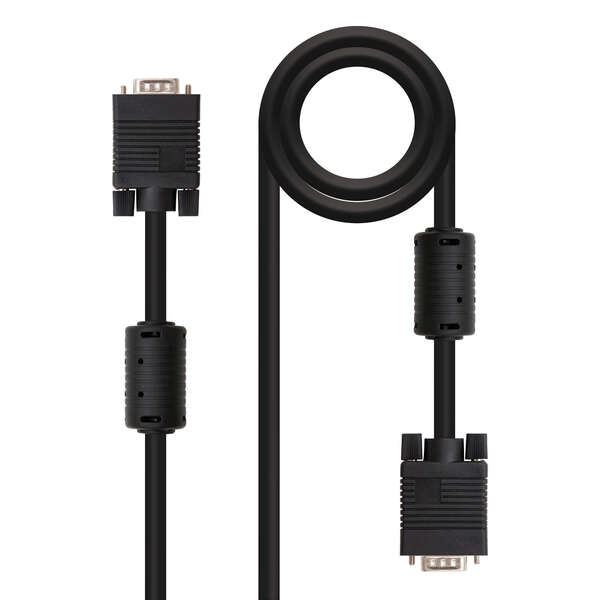 Nanocavo Cavo SVGA con ferrite HDB15 maschio a HDB15 maschio 1 m - Colore nero Nanocavo Cavo SVGA con ferrite HDB15 maschio a HDB15 maschio 1 m - Colore nero