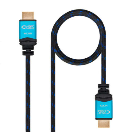Nanocable Cavo HDMI v2.0 maschio a HDMI v2.0 maschio 2 m - 4K@60Hz 18Gbps - Alta velocità - Rivestimento in nylon intrecciato - Colore nero/blu