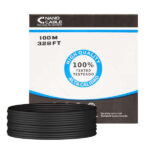 Nanocavo Bobina di cavo di rete rigido impermeabile per esterni RJ45 Cat.6 UTP AWG24 100 m - Colore nero