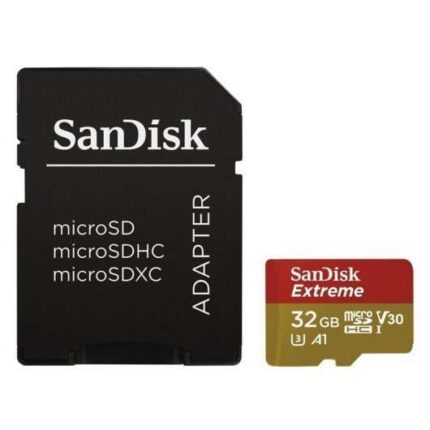 Scheda Micro SDHC Sandisk Extreme 32 GB UHS-I U3 A1 Classe 10 90 MB/s + Adattatore SD