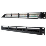 Nanocable Patch Panel 24 porte RJ45 Cat.6 UTP 19" 1U doppio IDC - Colore nero