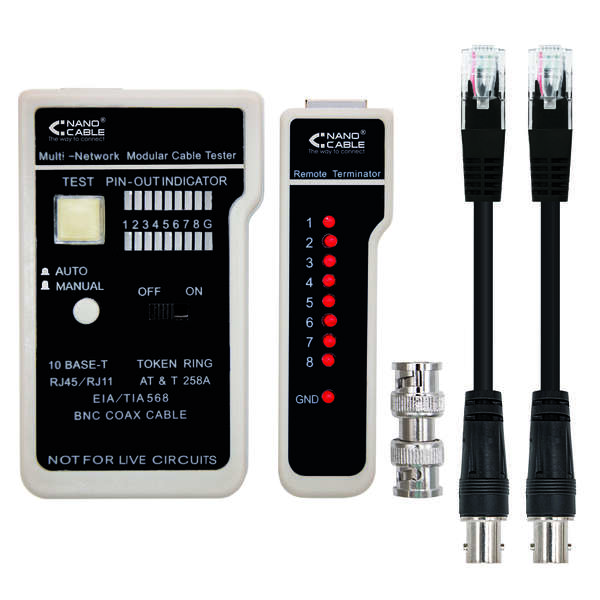 Nanocavo tester per cavo RJ11/RJ12/RJ45 Nanocavo tester per cavo RJ11/RJ12/RJ45