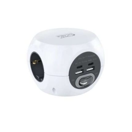 Nanocavo Base con 3 prese di tipo F + 2x USB-A e 2x USB-C con interruttore - Cavo da 1