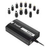 Caricabatterie universale Tooq per laptop 100 W - USB - 12 adattatori - Tensione 12-24 V - Indicatore LED