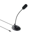 Tooq Microfono da scrivania flessibile omnidirezionale - Interruttore On/Off - Cavo da 2 m - Jack da 3