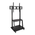 Tooq Supporto da pavimento con ruote per schermi da 37"-100" - Blocco ruote - Due ripiani - Peso massimo 150 kg - VESA 800X600 mm - Colore nero