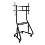 Tooq Supporto da pavimento con ruote per schermi da 60"-105" - Blocco ruote - Sistema antifurto - Gestione cavi - Peso massimo 100 kg - VESA 1000X600 mm - Colore nero