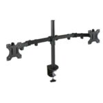 Tooq Supporto da tavolo con bracci articolati per 2 monitor da 13"-32" - Girevole e inclinabile - Gestione dei cavi - Peso massimo 8 kg per braccio - VESA 100x100 mm