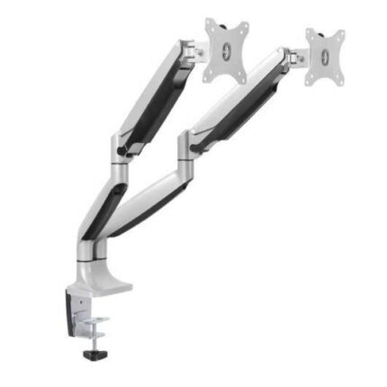 Tooq Supporto da tavolo con bracci articolati per 2 monitor da 13"-32" - Girevole e inclinabile - Pistone a gas - Peso massimo 9 kg per braccio - VESA 100x100 mm