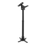 Tooq Supporto da soffitto per proiettore - Inclinabile e girevole - Adatto per soffitti inclinati - Peso massimo 20 kg - Colore nero