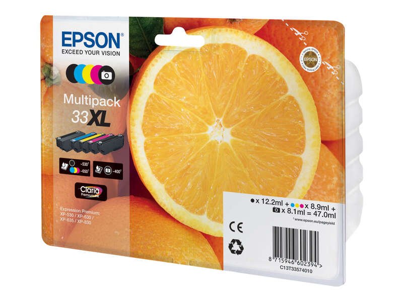 Epson T3357 (33XL) Confezione da 5 cartucce d'inchiostro originali - C13T33574011 Epson T3357 (33XL) Confezione da 5 cartucce d'inchiostro originali - C13T33574011