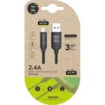 TechOneTech Cavo USB-A maschio a Micro-USB maschio 1 m - Rivestito in nylon intrecciato
