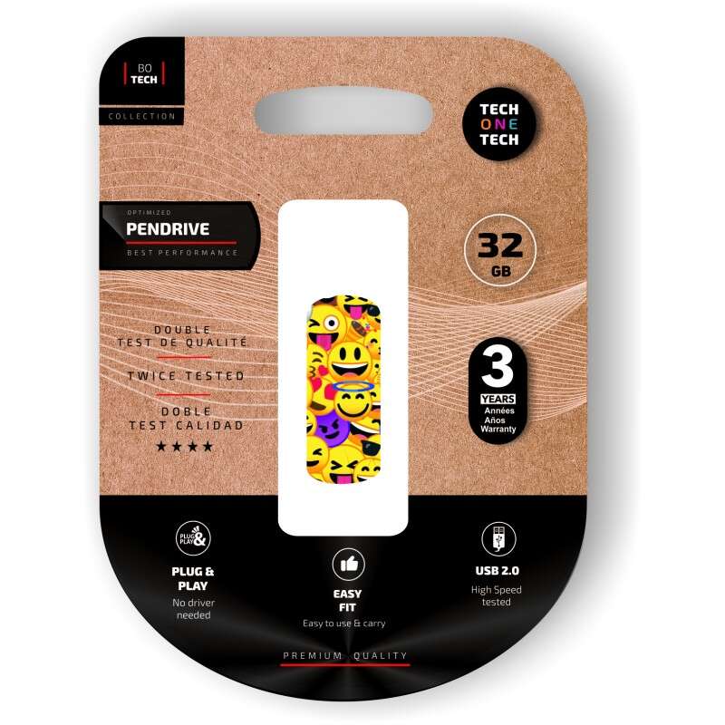 TechOneTech Clip Tech Emoji Collage Memoria USB 2.0 32 GB (chiavetta USB) TechOneTech Clip Tech Emoji Collage Memoria USB 2.0 32 GB (chiavetta USB)