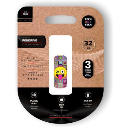 TechOneTech Clip Tech Emoji Ammiccante Memoria USB 2.0 32 GB (Pendrive)