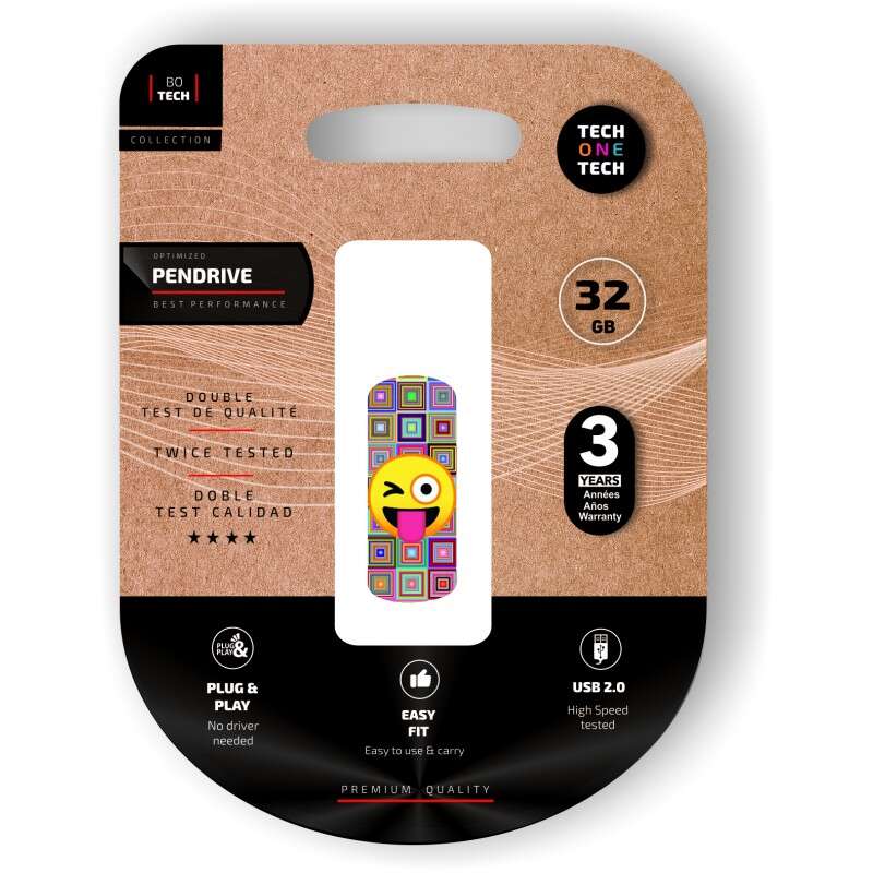 TechOneTech Clip Tech Emoji Ammiccante Memoria USB 2.0 32 GB (Pendrive) TechOneTech Clip Tech Emoji Ammiccante Memoria USB 2.0 32 GB (Pendrive)