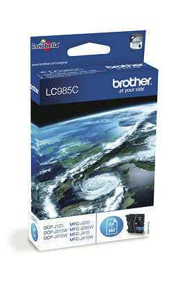 Brother LC985 Ciano Cartuccia d'inchiostro originale - LC985CBP Brother LC985 Ciano Cartuccia d'inchiostro originale - LC985CBP