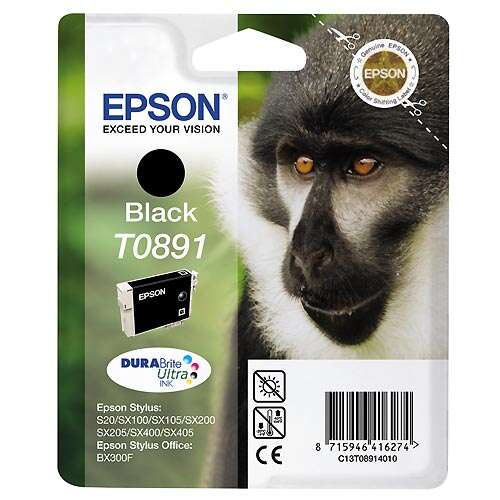 Epson T0891 Nero Cartuccia d'inchiostro originale - C13T08914011 Epson T0891 Nero Cartuccia d'inchiostro originale - C13T08914011