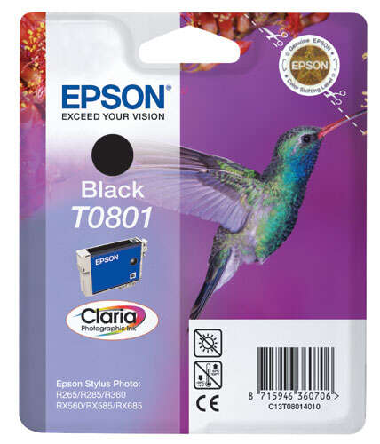 Epson T0801 Cartuccia d'inchiostro originale nera - C13T08014011
